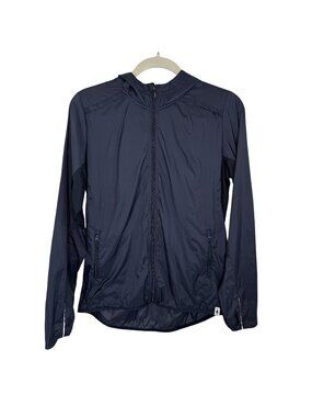 Smartwool Lightweight Navy Blue Hooded Full-Zip Jacket Reflective Trim, M